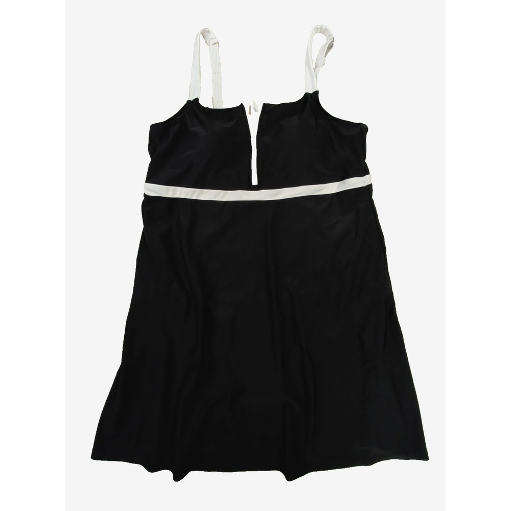 Lands End Swim Dress Swimsuit‎ Womens XXL 20 Black Beach Pool Vacation